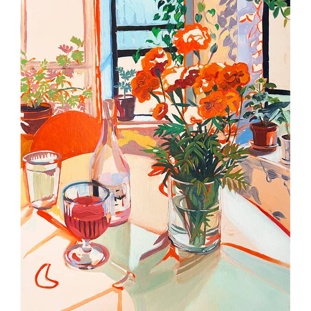 Olivia's House Wine and Flowers Print