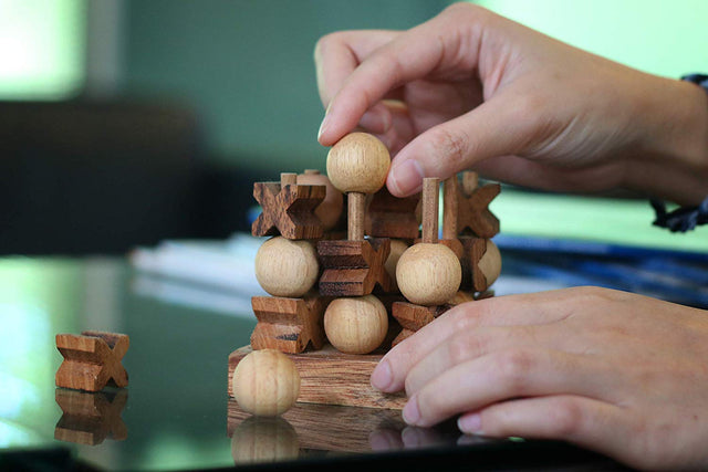 3D Wooden Tic Tac Toe Game