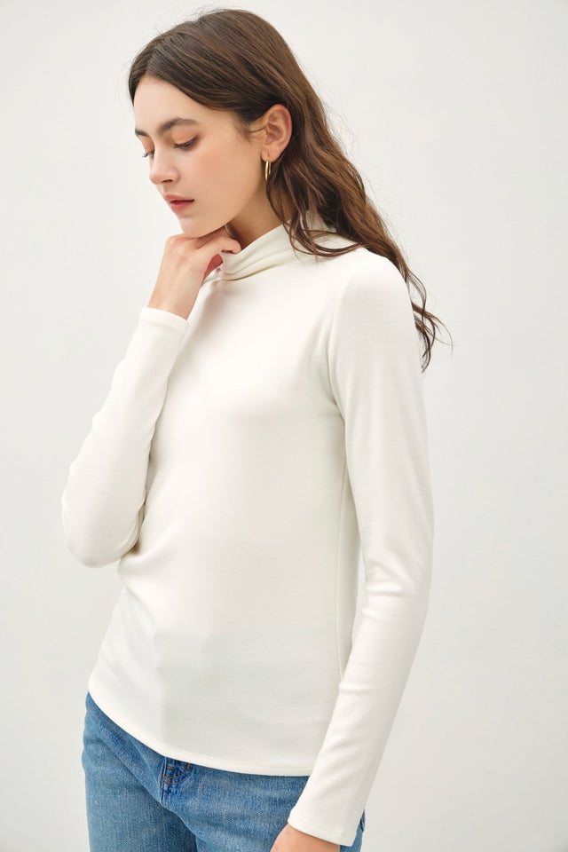 Mock Neck Long Sleeve T-Shirt