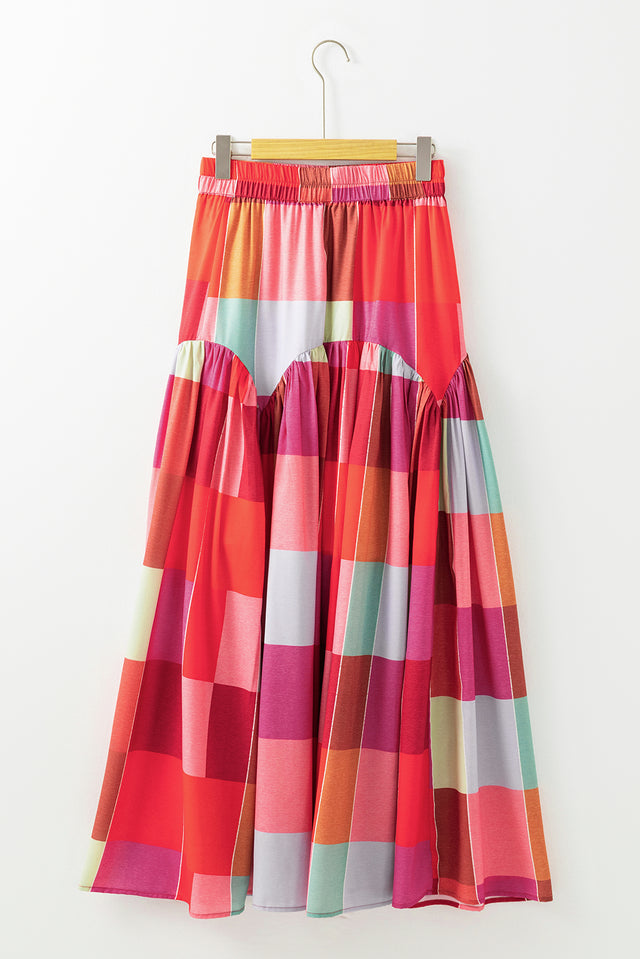 Color Block Maxi Skirt