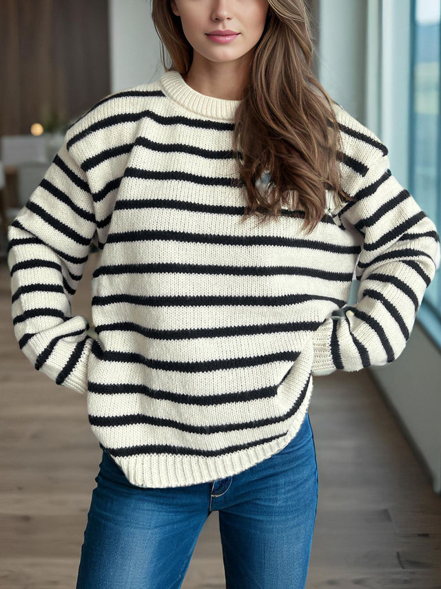 Striped Round Neck Sweater