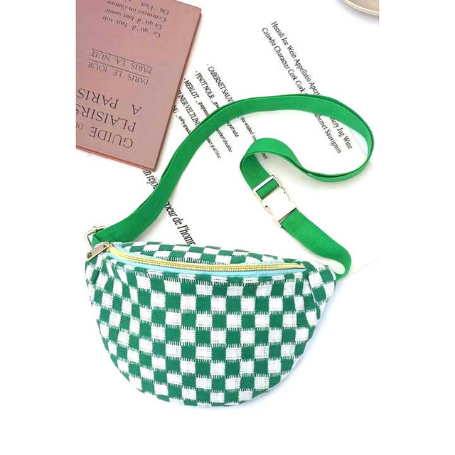 Checkered Crossbody Sling Belt Bag/ Fanny Pack