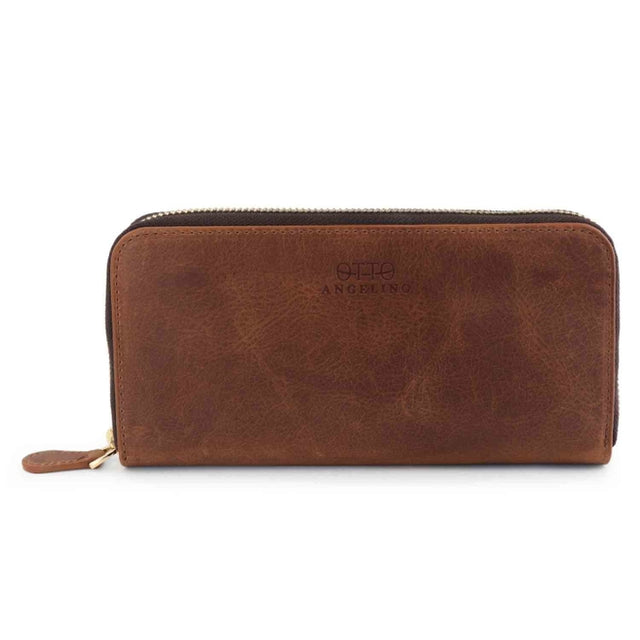 Leather Zippered Clutch