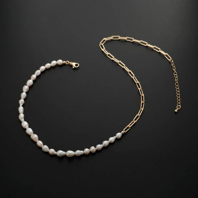 Freshwater Pearl Half Chain Necklace