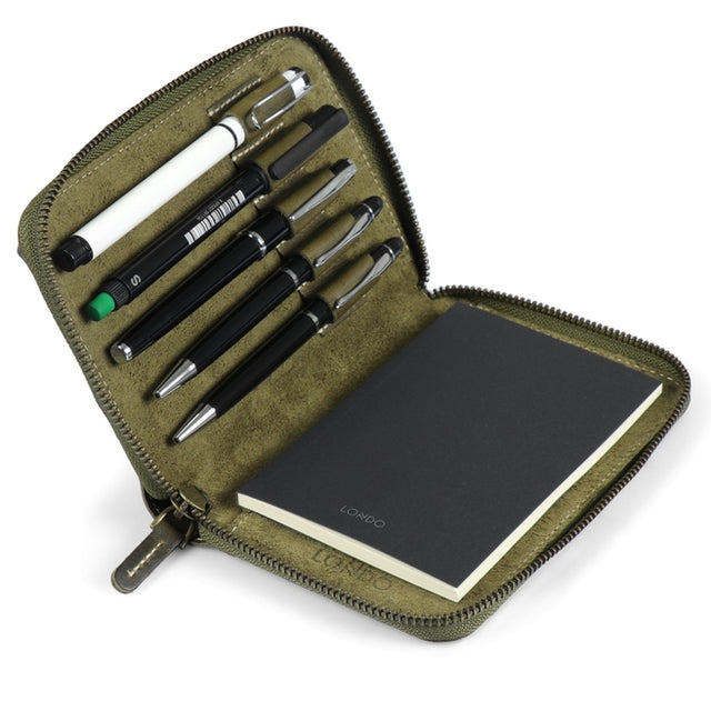 Leather Padfolio with Pencil Holder