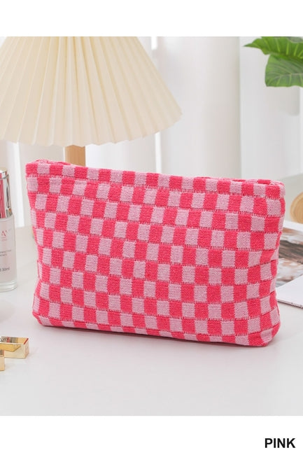 Checkered Makeup Pouch