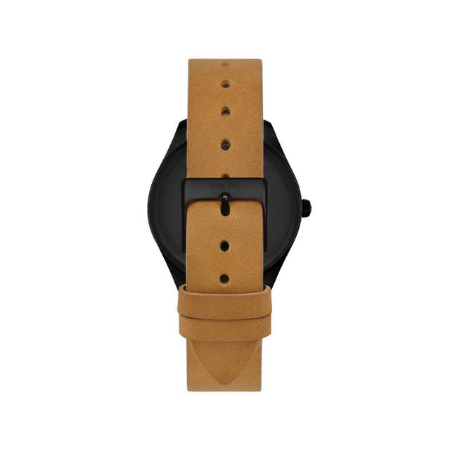 Lune Watch - Pearlized Dial Matte Black - Natural Leather