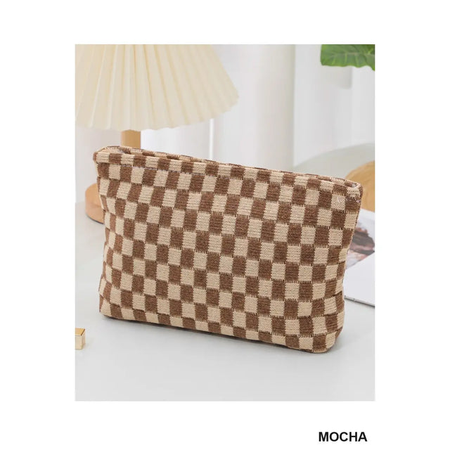 Checkered Pouch Clutch Bag