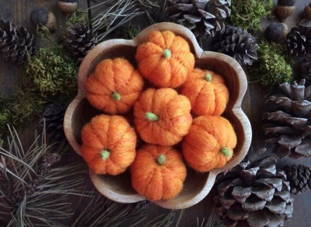 Felted Wool Mini Pumpkin