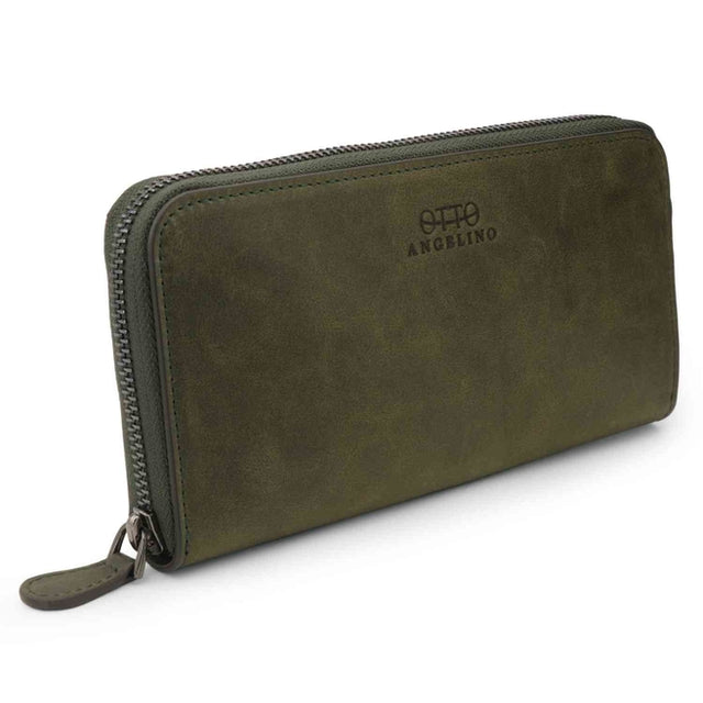 Leather Zippered Clutch