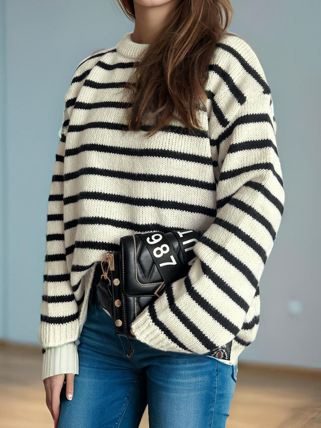 Striped Round Neck Sweater