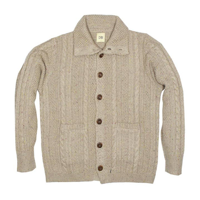 Oatmeal Donegal Cardigan Sweater