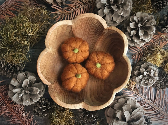 Felted Wool Mini Pumpkin