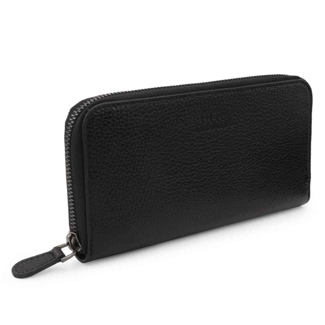 Leather Zippered Clutch