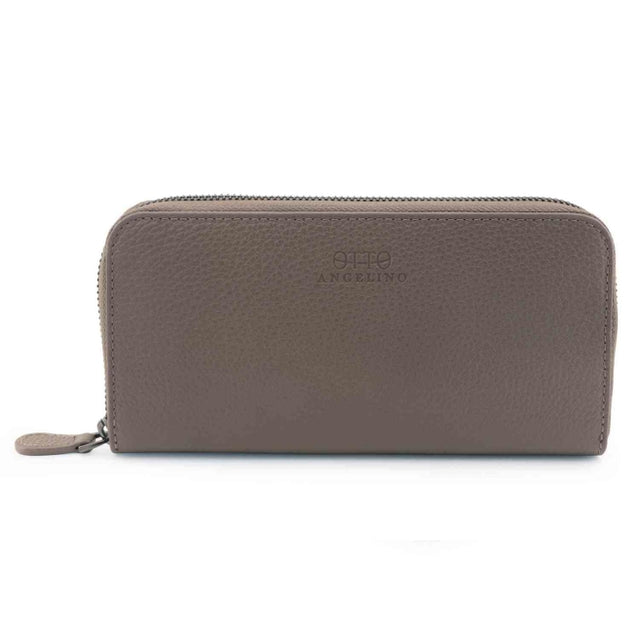 Leather Zippered Clutch