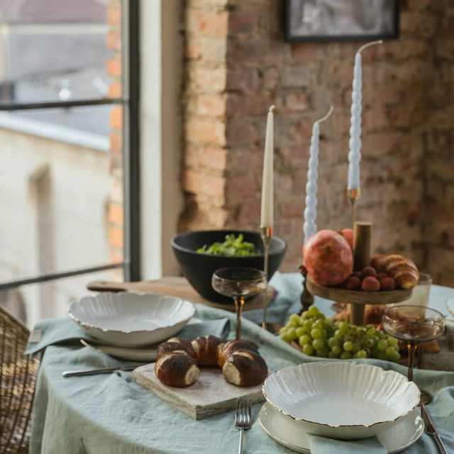 Ocean Mint Linen Tablecloth