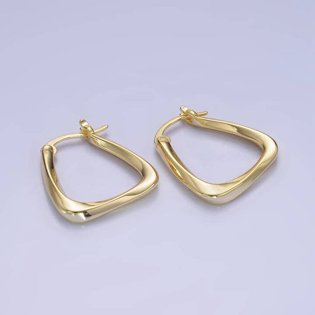 Twisted Edged Triangle Hoop Earrings