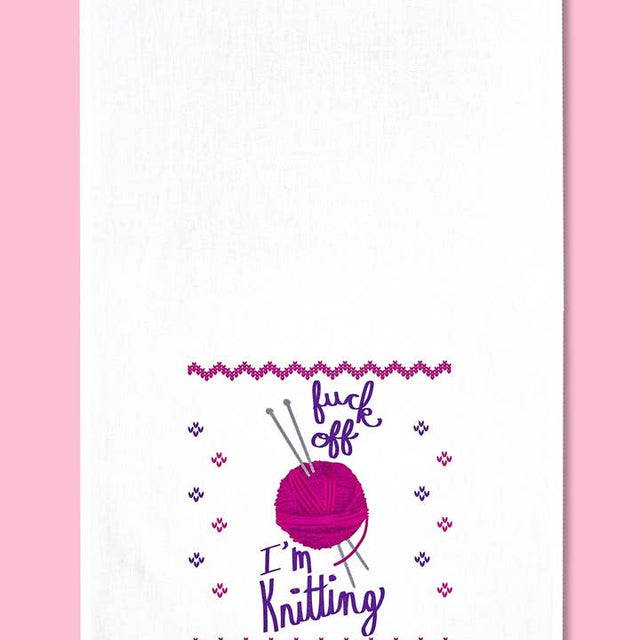 Fuck Off I'm Knitting Dishtowel