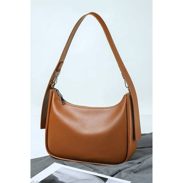 Vegan Leather Baguette Hobo Shoulder Bag