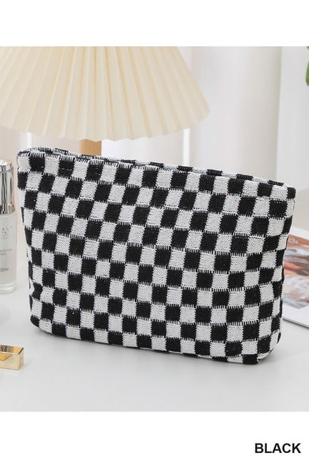 Checkered Makeup Pouch