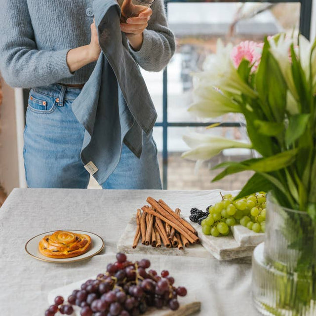 Natural Melange Linen Tablecloth