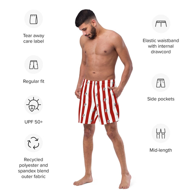 Coffee Stripe - Men's Pool Shorts