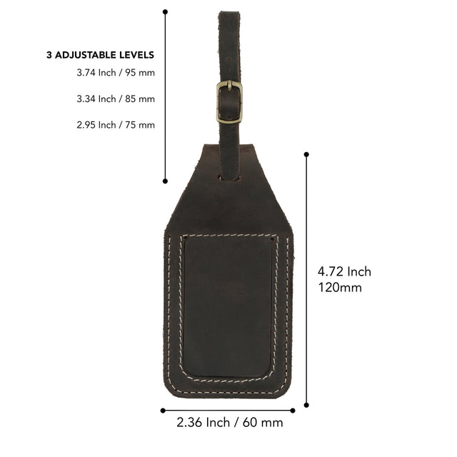 Leather Luggage Tag with AirTag Slot