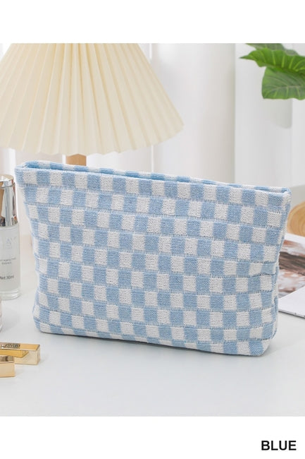 Checkered Makeup Pouch