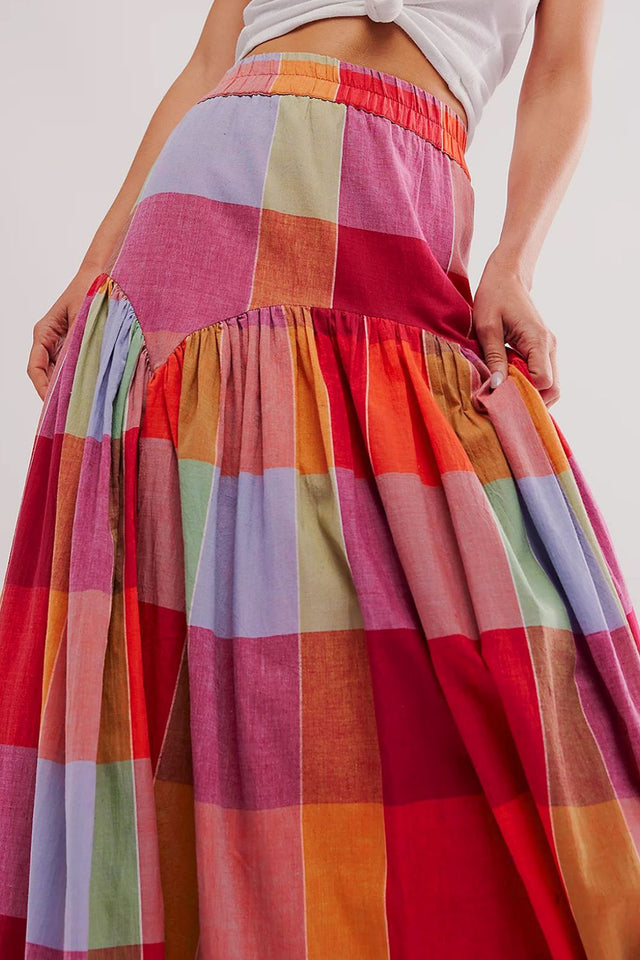 Color Block Maxi Skirt