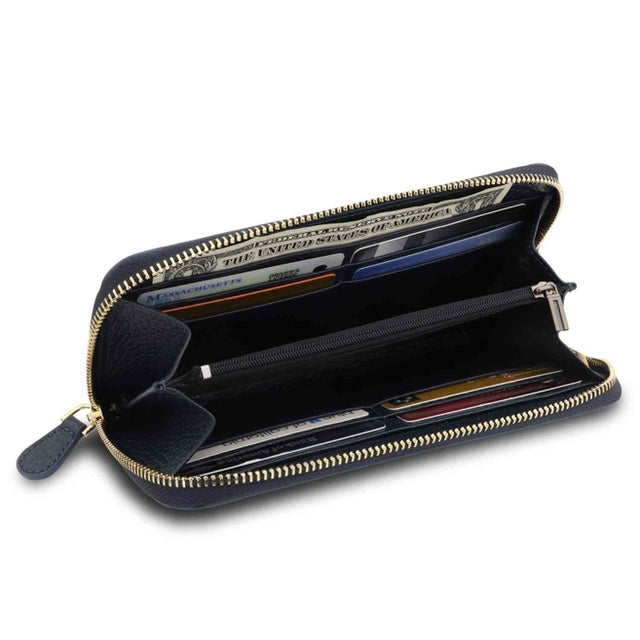 Leather Zippered Clutch