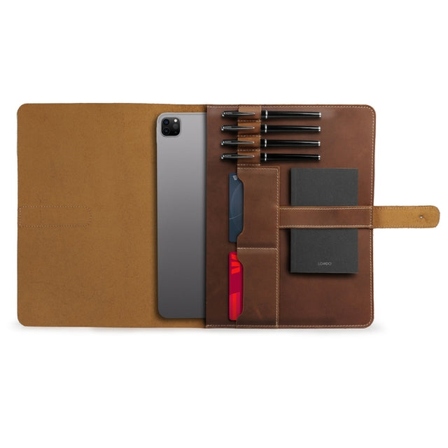 Leather Tablet Cover with Card and Pen/Pencil Slots