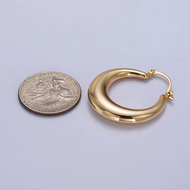 Thin Dome Hoops Earrings