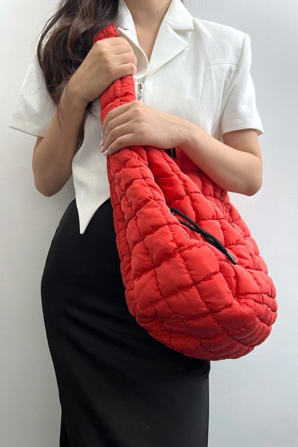 Oversized Quilted Carryall Crossbody Bag