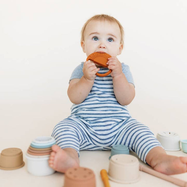 Sun Silicone Teether - Clay