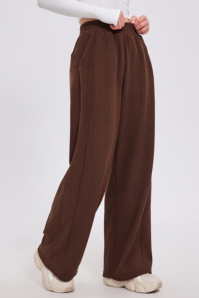 Elastic Waist Wide Leg Pants