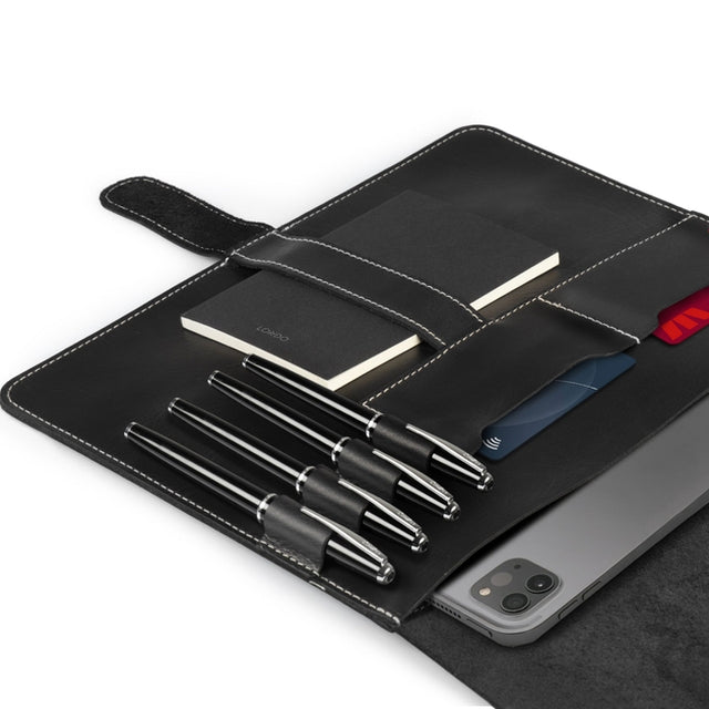 Leather Tablet Cover with Card and Pen/Pencil Slots