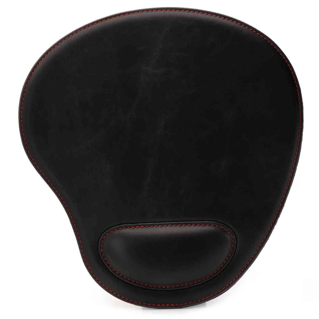 Leather Oval Mouse Pad with Wrist Rest