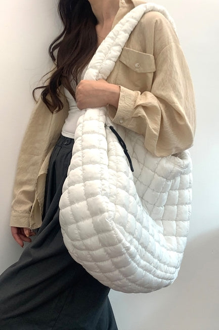 Oversized Quilted Carryall Crossbody Bag