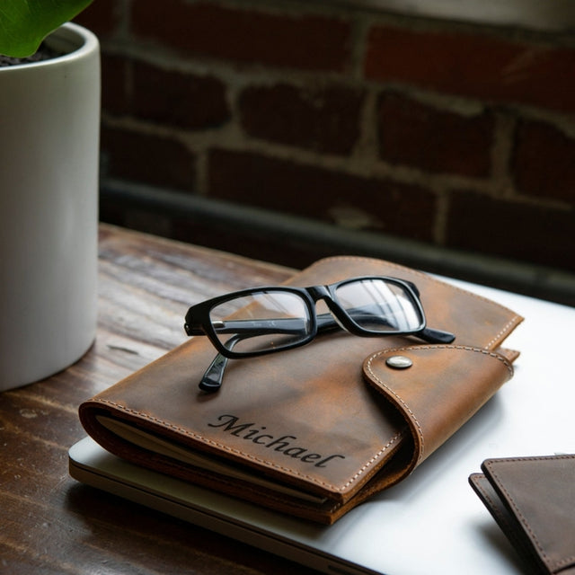 Leather Portfolio with Notepad