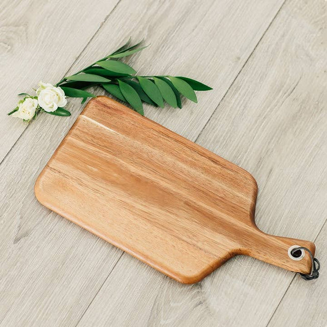 Wooden Paddle Cutting & Serving Board With Handle