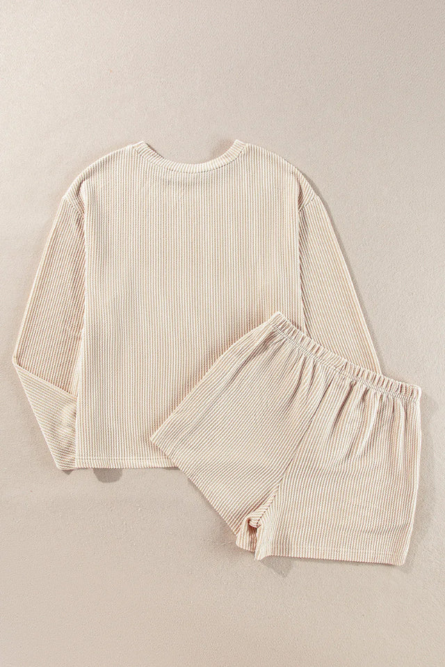 Long Sleeve Top and Shorts Set