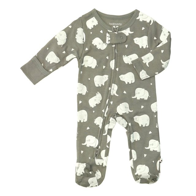 Pattern Print Zipper Footie