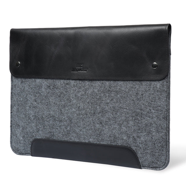 Leather and Fleece Sleeve Bag for MacBook Pro