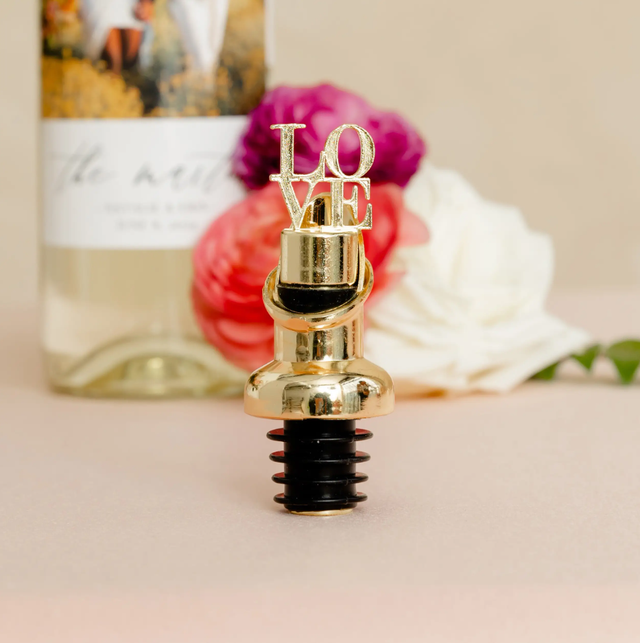 Gold Metal Wine Bottle Stopper & Pourer