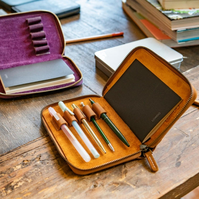 Leather Padfolio with Pencil Holder