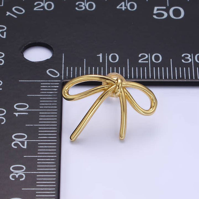 Tied Ribbon Bow Stud Earrings