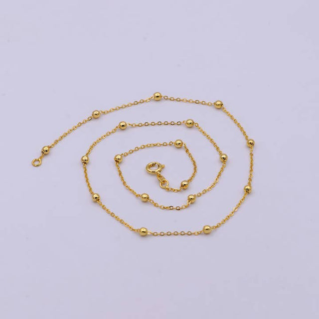 Satellite Bead Cable Chain Necklace