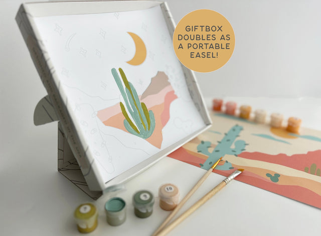 Sun + Moonlight Meditative Art Paint by Number Kit + Easel