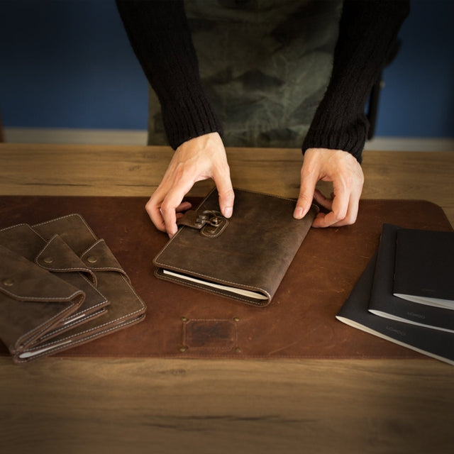 Leather Portfolio with Notepad