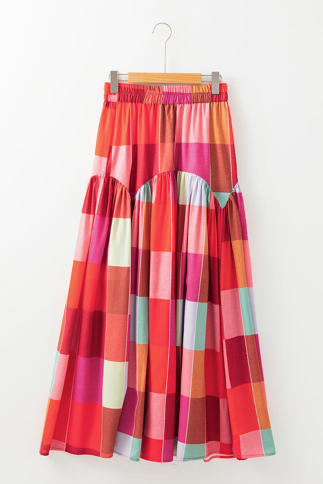 Color Block Maxi Skirt